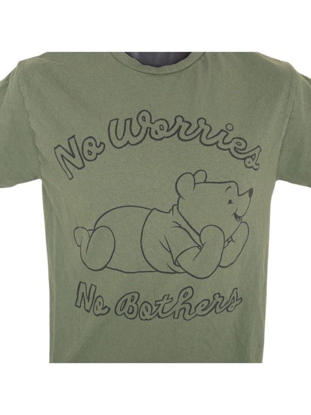 Winnie The Pooh T Shirt Mens Size Small Green No Worries No Bothers Disney